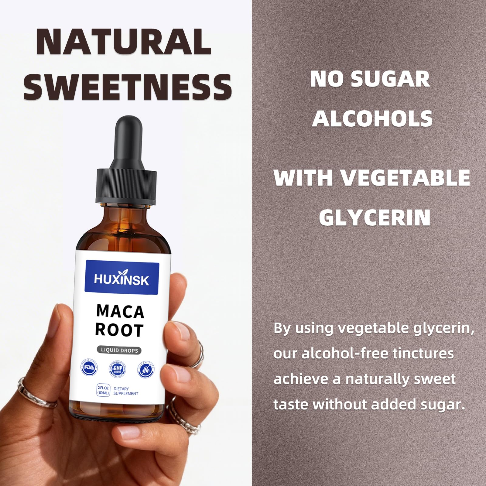 Maca Root Liquid Drops Extract | Peruvian Black & Red Blend | Natural Energy & Hormone Balance | Alcohol-Free, 60ml Vegan Tincture HUXINSKBuy Supplements Australia