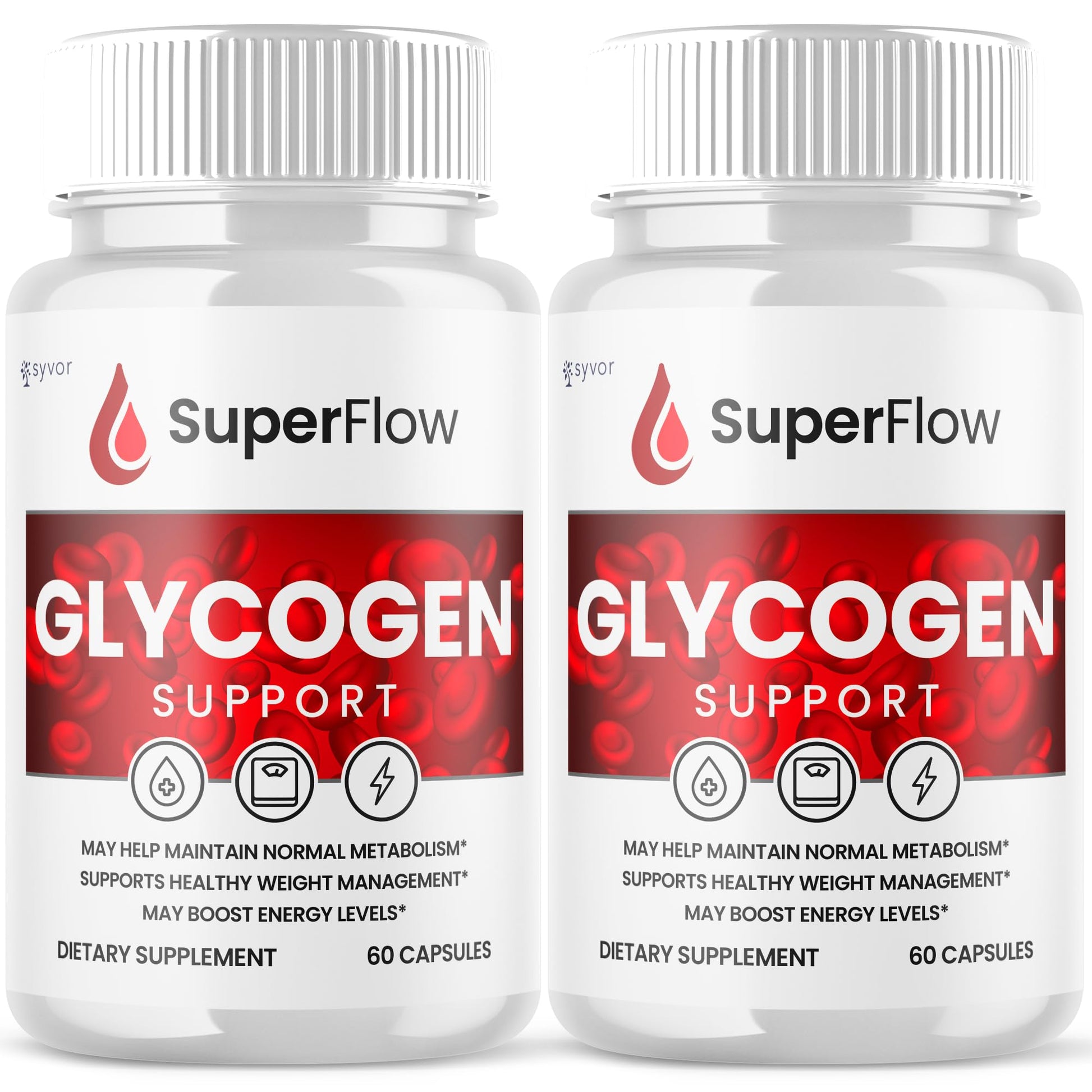 (2 Pack) Super Flow Glycogen Support, Official SuperFlow Advanced Formula Glyco Optimizer Capsules, All Natural Super Flow Pills, Daily Wellness Supplement to Support Healthy Balance (120 Capsules) SyvorBuy Supplements Australia