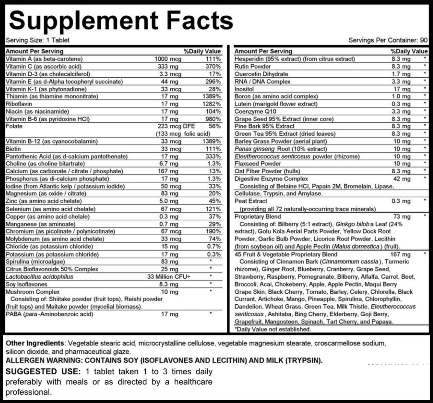 MEGAV-1 Multi-Vitamin, Superfood & Minerals - Daily Multivitamin with Probiotics, Digestive Enzyme, Mushroom Complex for Heart Health, Immune Support, Energy & Stamina - 90 Tablets Hybrid NutraceuticalsBuy Supplements Australia