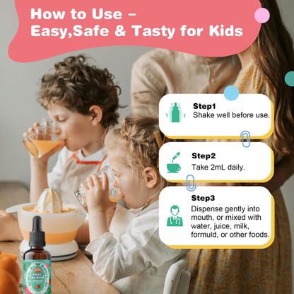 Well&Whole Sulforaphane Kids Liquid Supplement – Pick No More Broccoli Sprout Extract Drops, Hidden Greens for Picky Eaters, Daily Nutrition Support, Sugar-Free, Vegan, 60mL Well&WholeBuy Supplements Australia