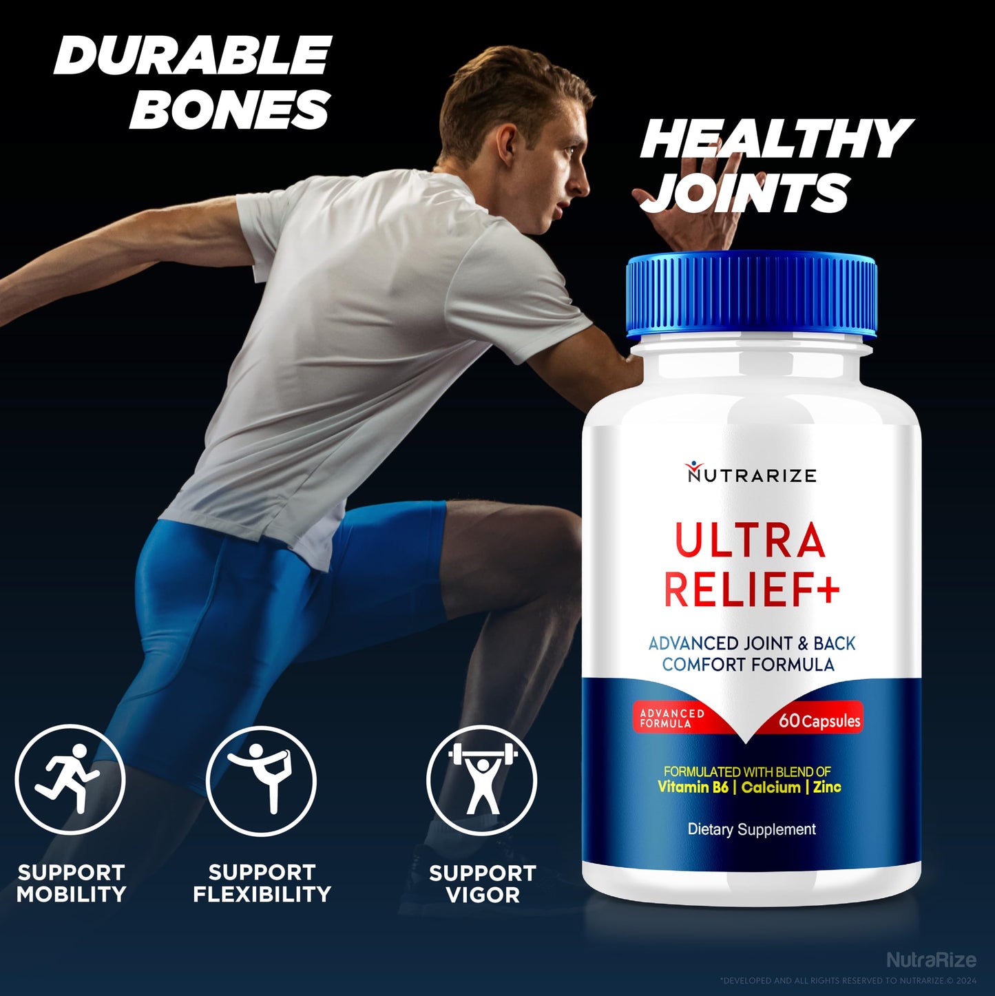 (2 Pack) Ultra Relief+ Capsules, Official Formula for Joint Health, All-Natural Supplement to Support Joint Function and Mobility, Ultra Relief + Pills, Ultra Relief Plus Reviews (120 Capsules) NutraRizeBuy Supplements Australia