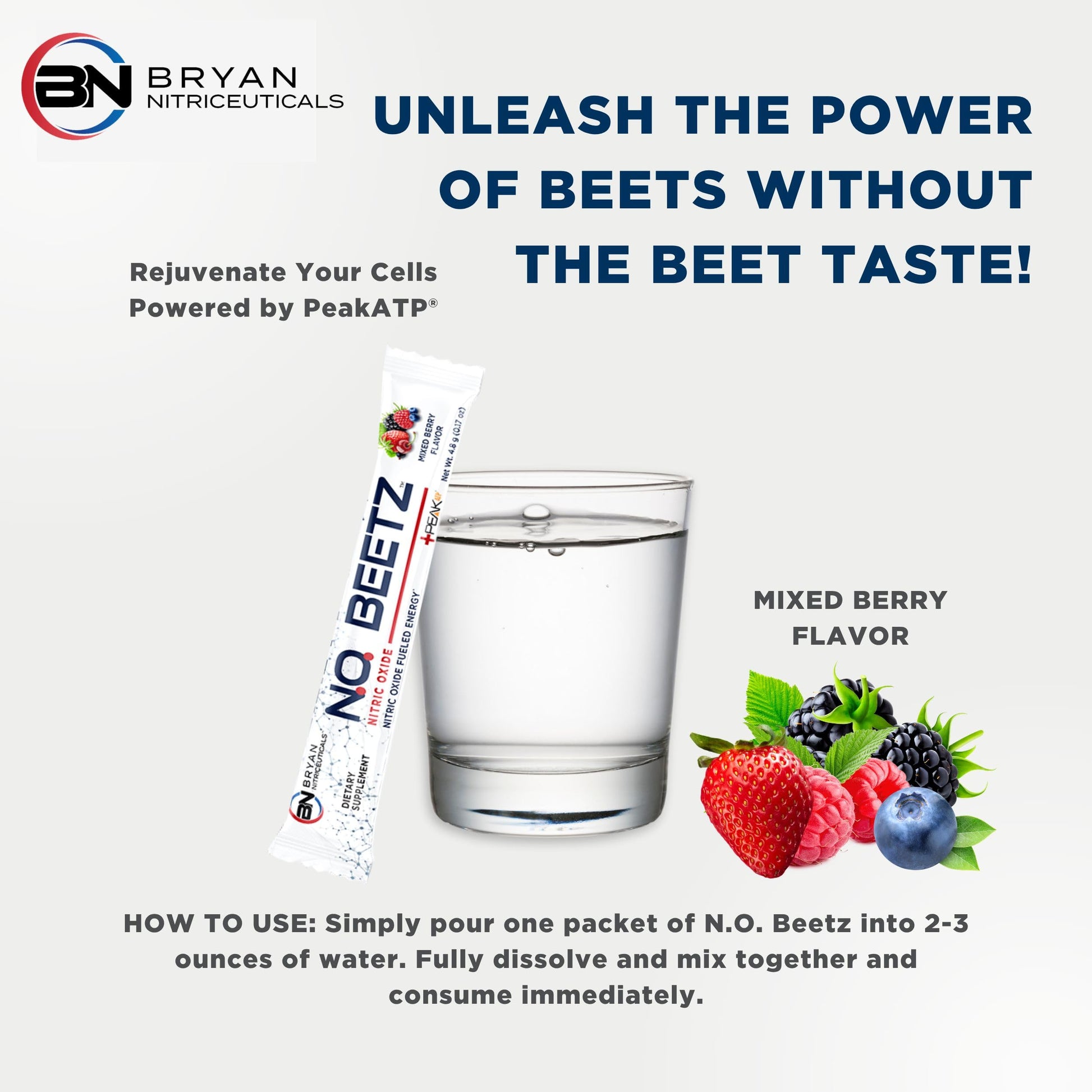 Bryan Nitriceuticals N.O. Beetz Nitric Oxide Fueled Energy Boost Supplement, Hydration & Cellular Energy Production Enhancer, Blend of Vitamins and Minerals (30 Servings) Bryan NitriceuticalsBuy Supplements Australia