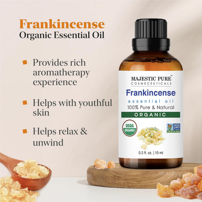 Majestic Pure USDA Organic Frankincense 0.33 fl oz MAJESTIC PUREBuy Supplements Australia