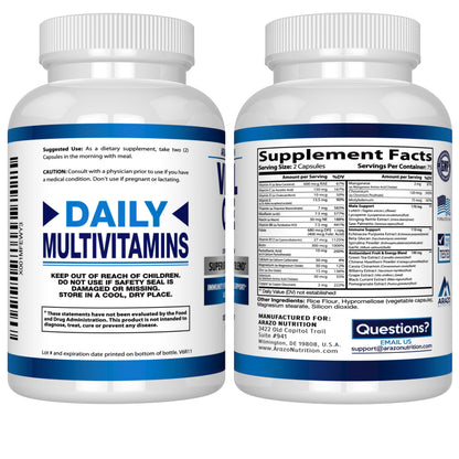 Arazo Nutrition Vital One Multivitamin for Men – Daily Wholefood Supplement - 150 Vegan Arazo NutritionBuy Supplements Australia