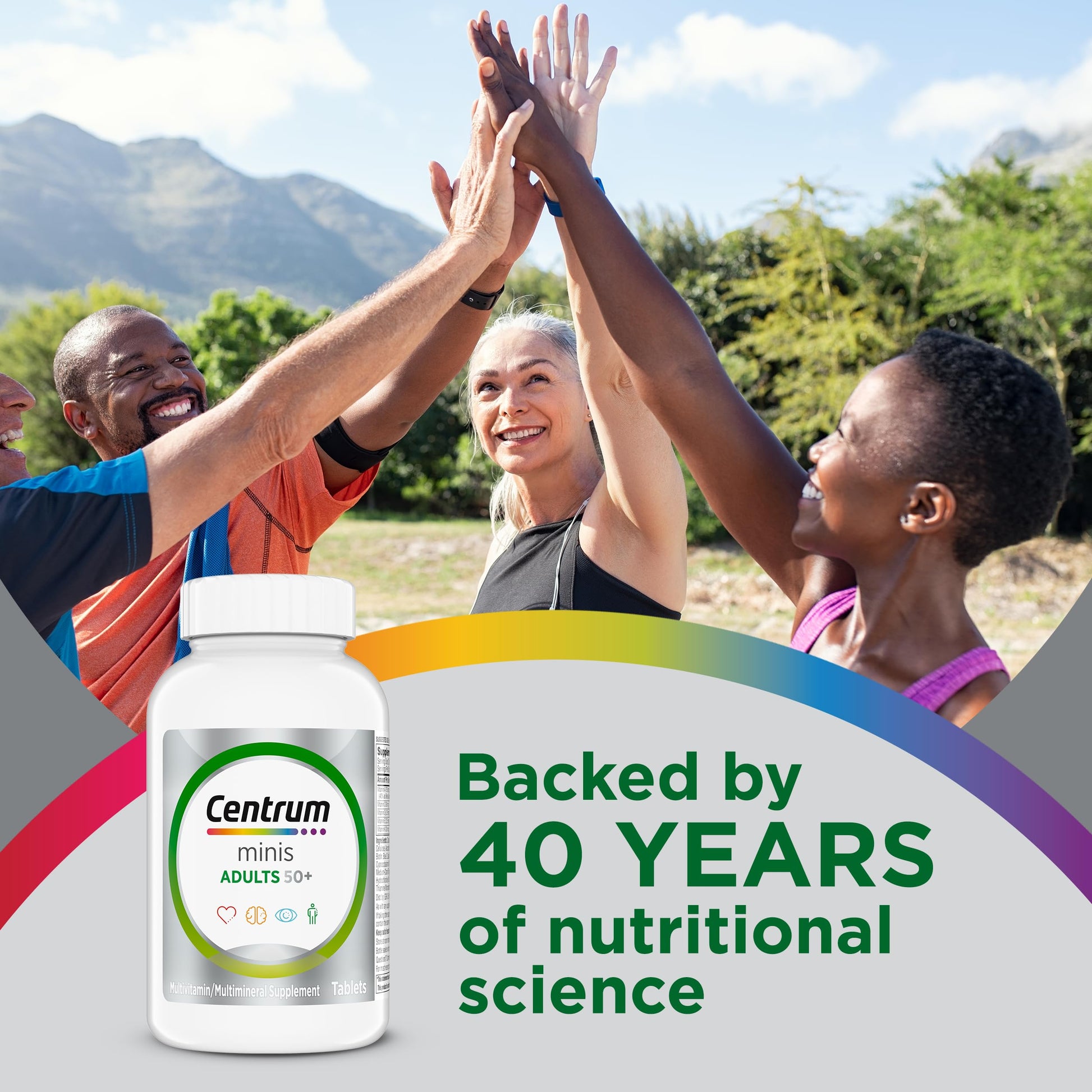 Centrum Minis Silver Multivitamin for Adults 50 Plus, Multimineral Supplement, Vitamin D3, B-Vitamins, Gluten Free, Non-GMO Ingredients CentrumBuy Supplements Australia