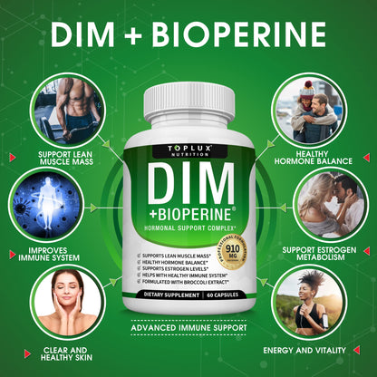 Dim Supplement 910 mg Plus BioPerine Complex - Diindolylmethane to Support Hormone Balance TopluxBuy Supplements Australia