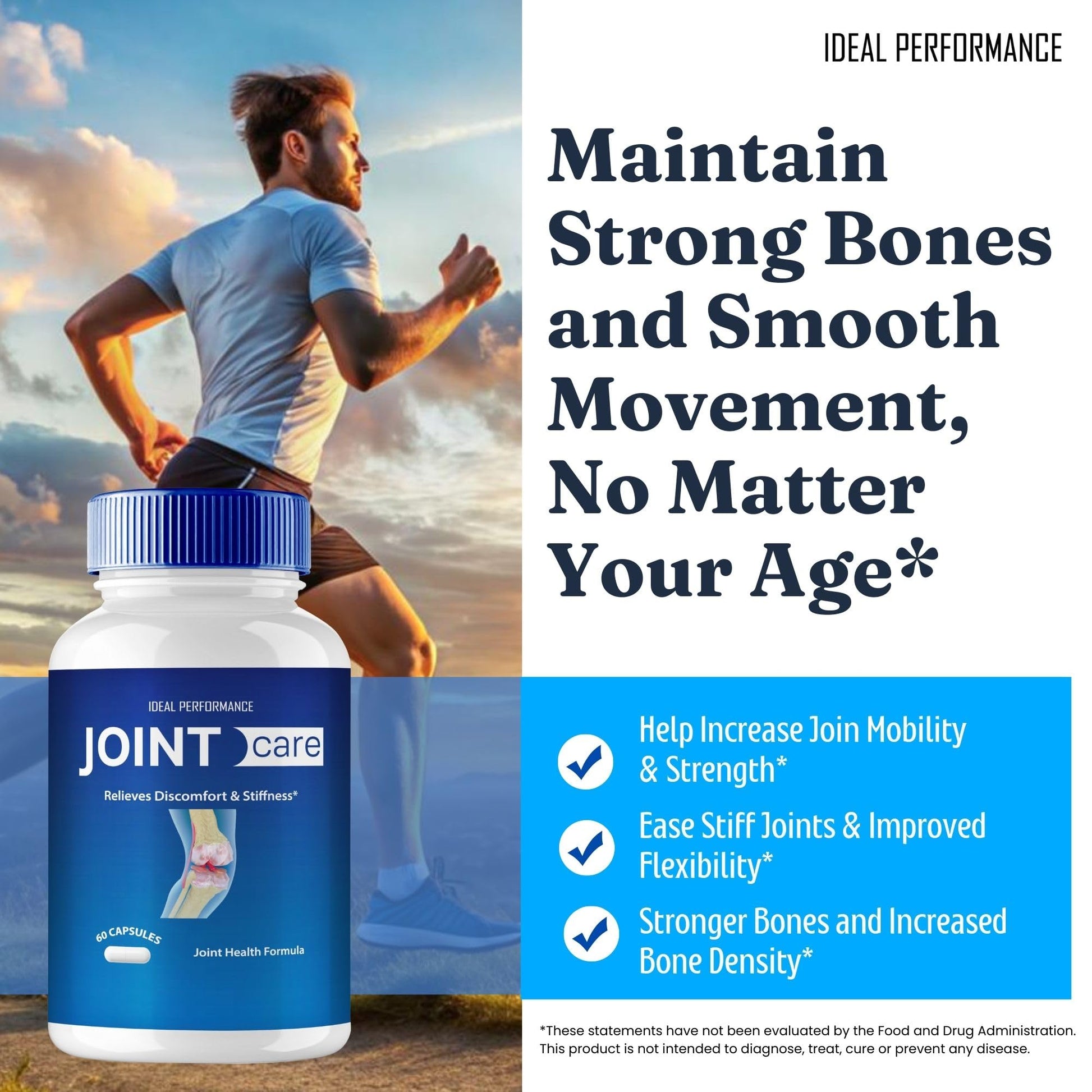 IDEAL PERFORMANCE Joint Care Support Capsules, JointCare Supplement Pills All Natural Formula to Fortify Bones & Bolster Flexibility - Maximum Strength, Joint Care Support Reviews (5 Pack) IDEAL PERFORMANCEBuy Supplements Australia