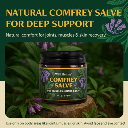 Wild Healing Comfrey Salve – Concentrated Herbal Balm with Arnica, Magnesium & MSM – Soothing Botanical Cream for Joints, Muscles & Dry Skin – 4.23 oz Wild HealingBuy Supplements Australia