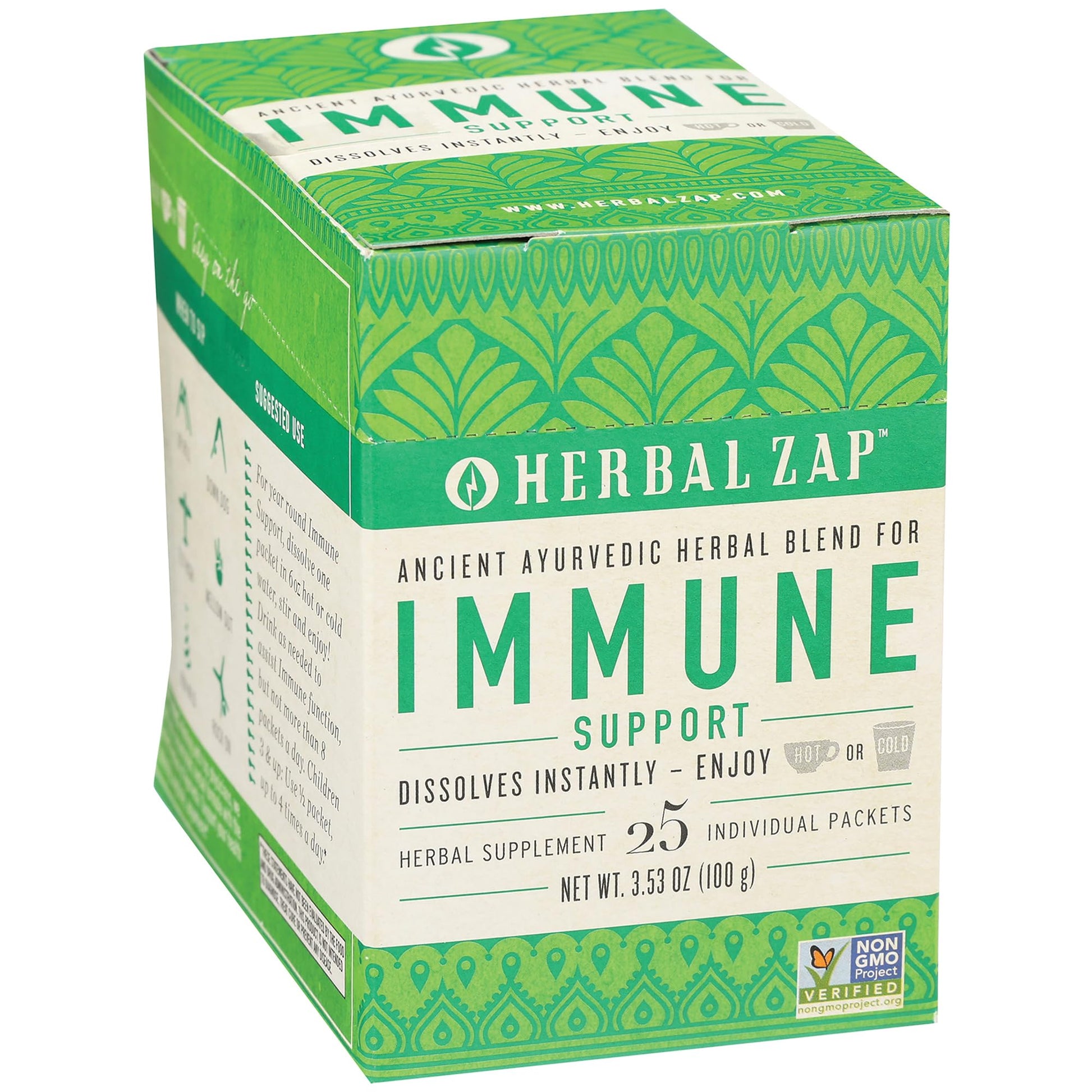 Herbal Zap! Immune Support Supplement Powder (25 Packets Per Box) – Ancient Ayurvedic Herbal Blend, Dissolves in Hot or Cold Water, 0.14 Oz Ea Herbal ZapBuy Supplements Australia