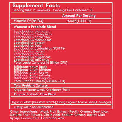 Cranberry Gummies UTI Treatment for Women | Urinary Tract Support for Women | Daily UTI Defense with Cranberry & Probiotics | Promotes Urinary Comfort & Normal Frequency | 60 Gummies Terramed Just Think ComfortBuy Supplements Australia