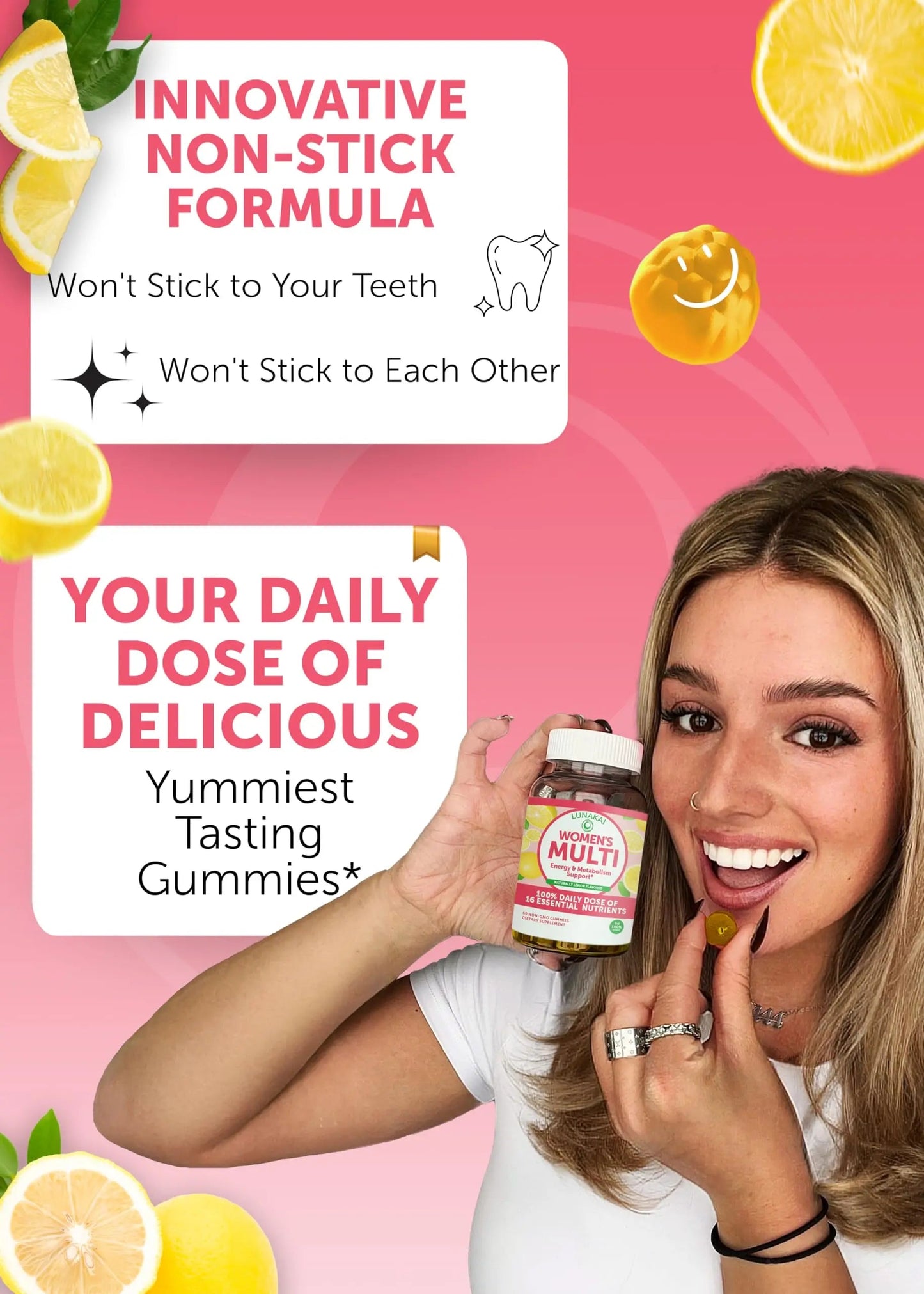 Lunakai USA Made Women’s Multi & Energy Gummies Bundle – 16 Essential Nutrients & B12 – 60 Ct Each LunakaiBuy Supplements Australia