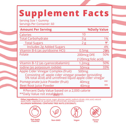 Baby Blues Apple Cider Vinegar Gummies - Vegan, Non-GMO & Gluten-Free, Postpartum Dietary Supplement Baby BluesBuy Supplements Australia