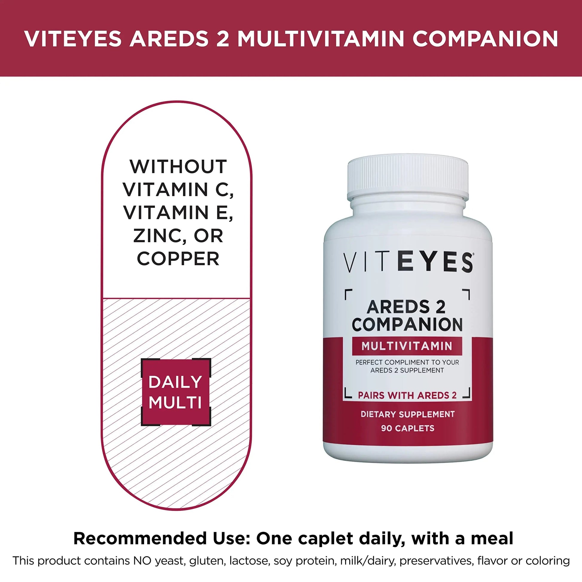 Viteyes AREDS 2 Capsules and Viteyes Multivitamin AREDS 2 Companion, Single Daily Dose Eye Vitamins, 3 Month Supply ViteyesBuy Supplements Australia