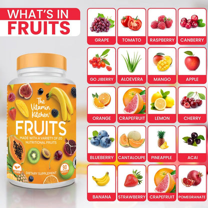 The Vitamin Kitchen Fruit and Veggie Supplements-90 Fruits, 90 Veggies Capsules The Vitamin KitchenBuy Supplements Australia