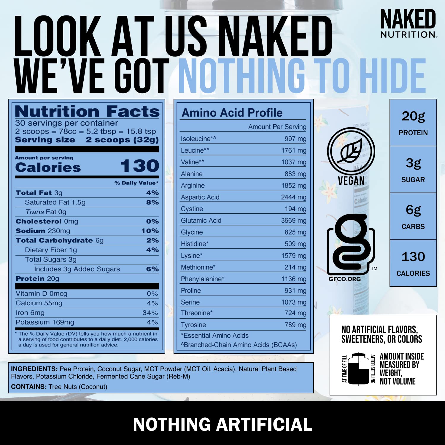 NAKED nutrition Naked Shake - Vanilla Protein Powder - Plant Based Protein Shake NAKEDBuy Supplements Australia