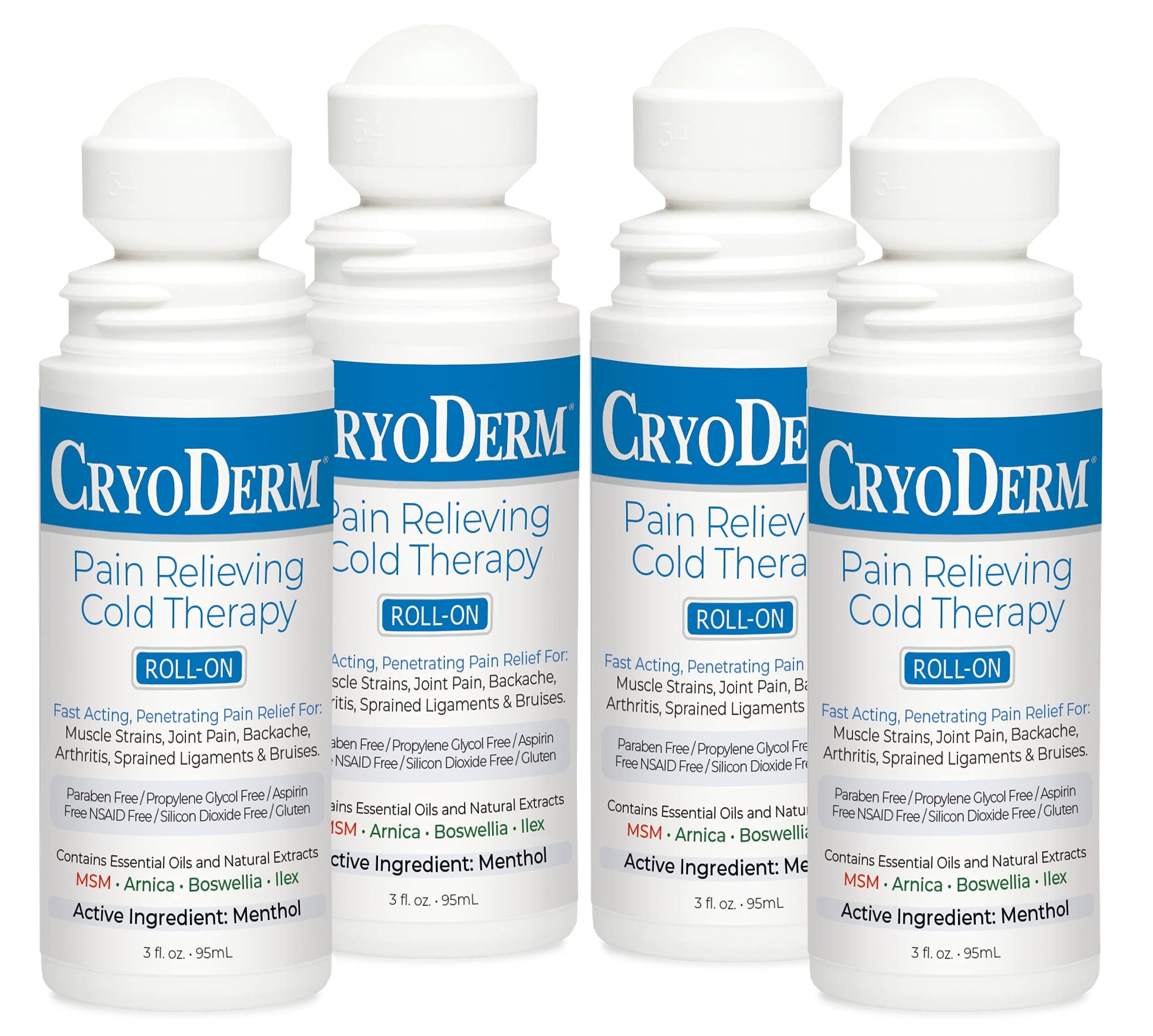 CryoDerm Pain Relieving, 3 Fl Oz (Pack of 4) CryoDermBuy Supplements Australia