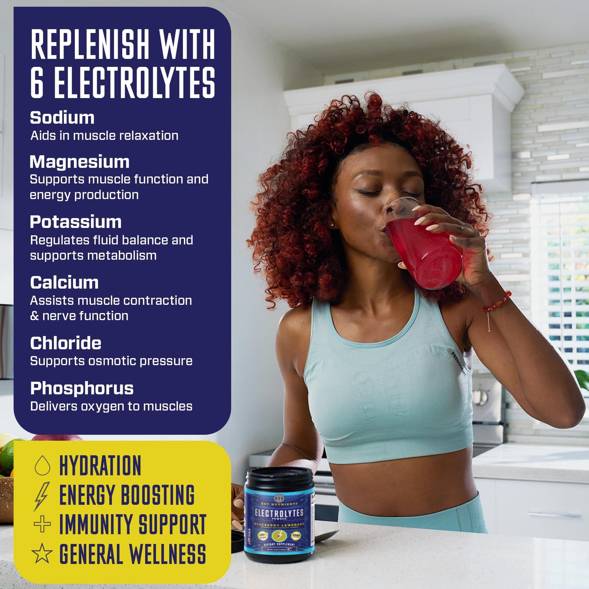 KEY NUTRIENTS Multivitamin Electrolytes Powder No Sugar - Fresh Blueberry Lemonade KEY NUTRIENTSBuy Supplements Australia