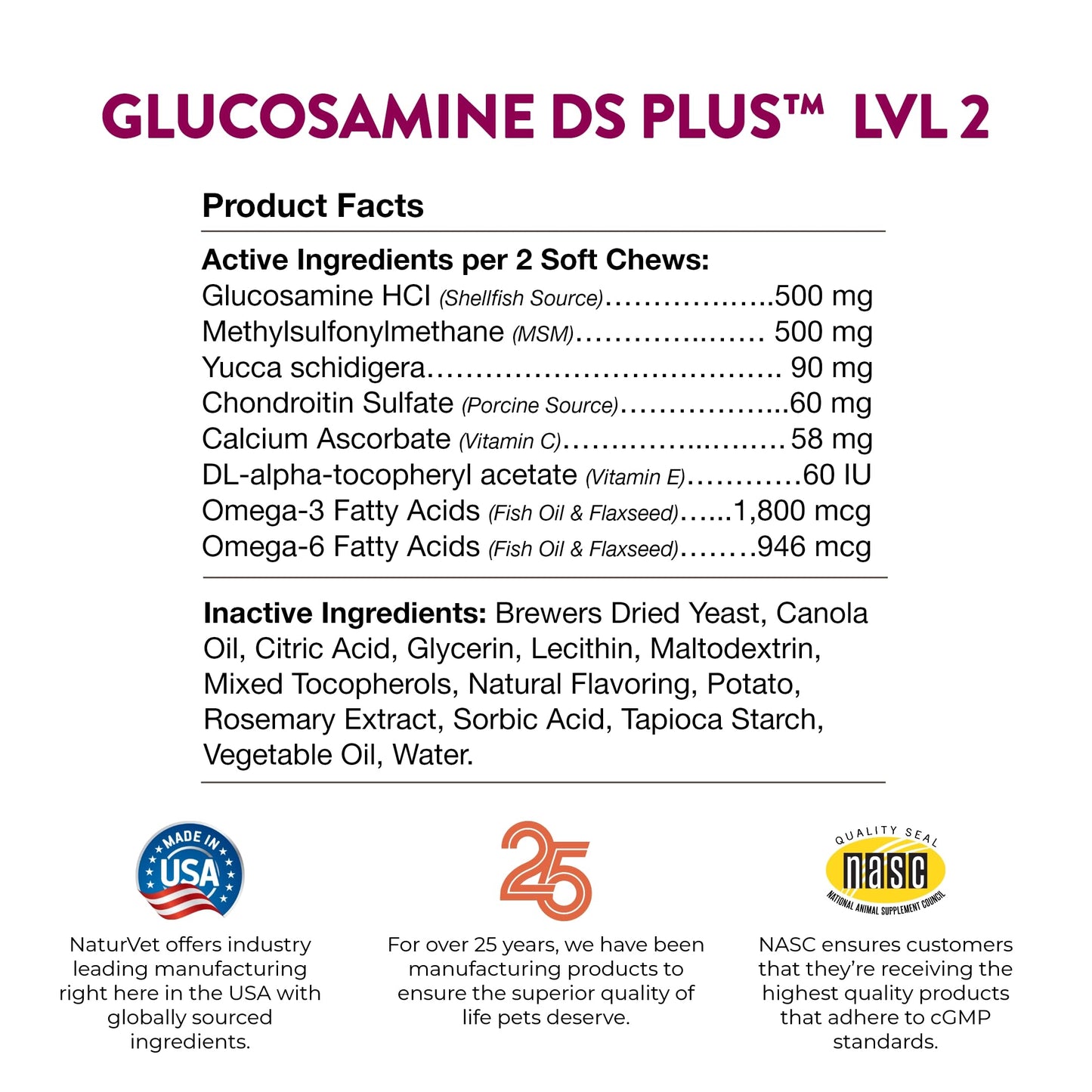 NaturVet – Glucosamine DS Plus - Level 2 Moderate Care – Supports Healthy Hip & Joint Function – Enhanced with Glucosamine, MSM & Chondroitin – for Dogs & Cats – 240 Soft Chews NaturVetBuy Supplements Australia