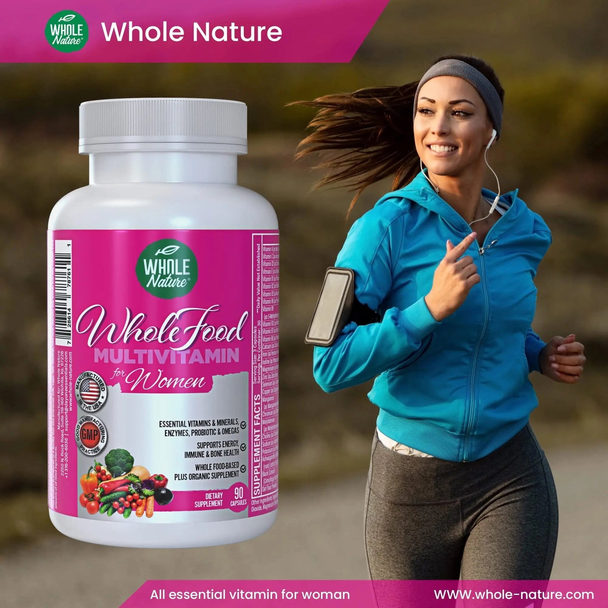 Whole Nature Whole Food Multivitamin for Women Womens Multi Vitamin with Folate, B12 Methyl, Vitamins, Minerals, Probiotics and Omegas Whole NatureBuy Supplements Australia