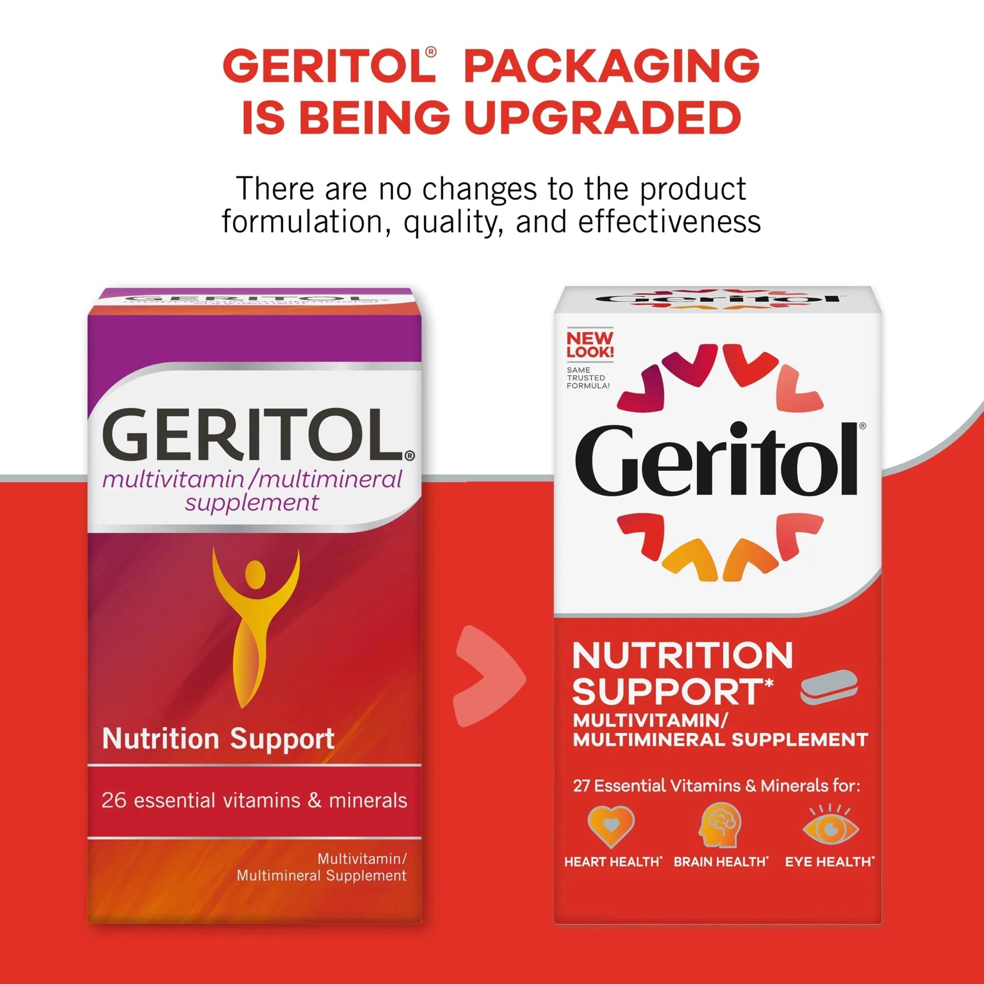 Geritol, Multivitamin Supplement, Contains Antioxidants, Vitamins B, C, E & D and Iron, 27, Minerals, Gluten-Free Geritol