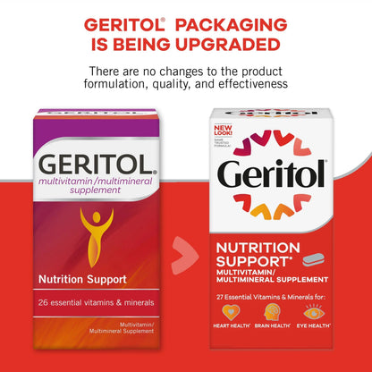 Geritol, Multivitamin Supplement, Contains Antioxidants, Vitamins B, C, E & D and Iron, 27, Minerals, Gluten-Free Geritol