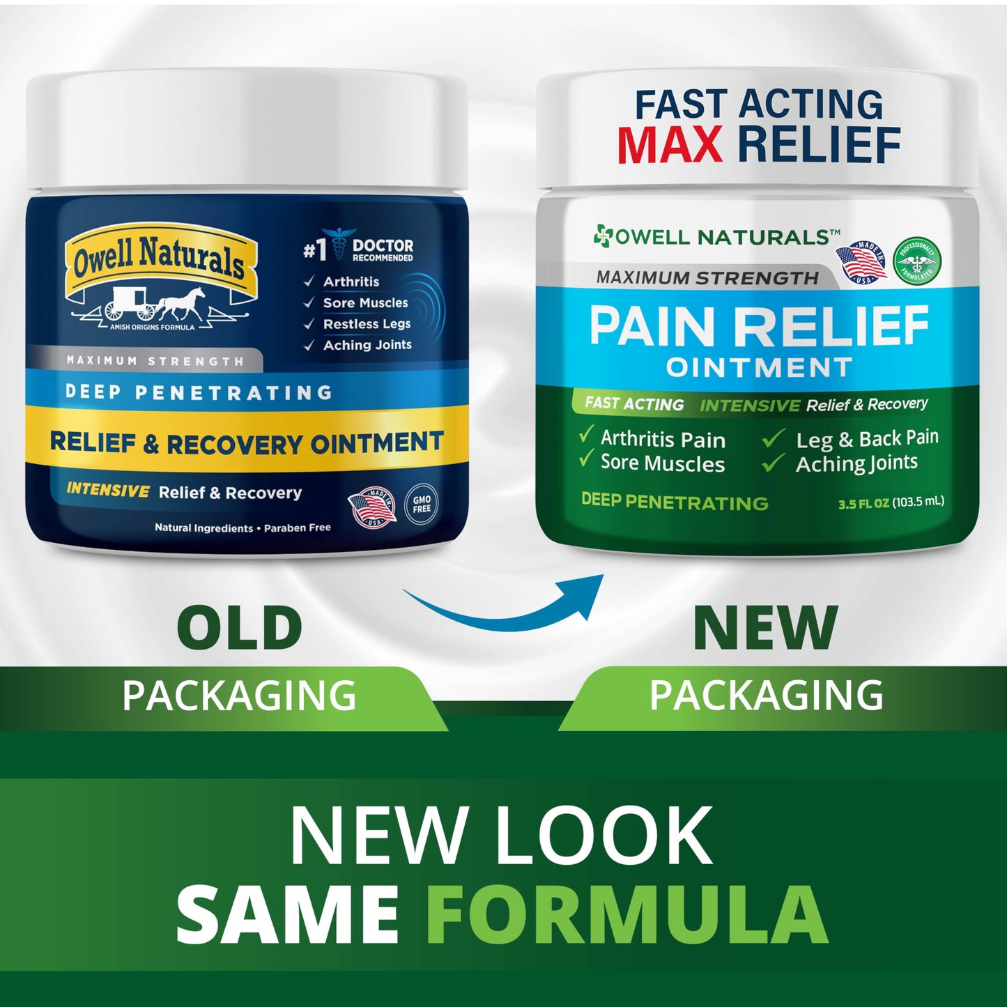OWELL NATURALS Pain Relief Ointment Deep Penetrating Fast Acting Formula for Arthritis, Joint & Muscle Discomfort, Stiffness, Long-Lasting Soothing Balm, 3.5 oz Owell NaturalsBuy Supplements Australia