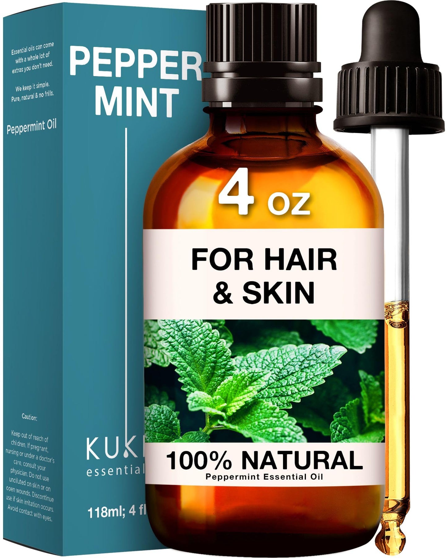 Kukka Peppermint Oil for Hair - Natural Mint Essential Oils - Premium Grade Natural Peppermint Essential Oil