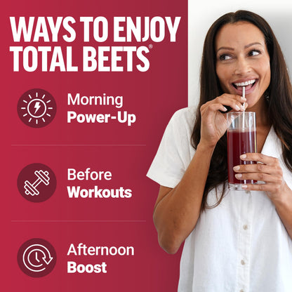Force Factor Total Beets Drink Mix Superfood Powder with Nitrates to Support Circulation, Blood Flow, Nitric Oxide, Energy, Endurance, and Stamina