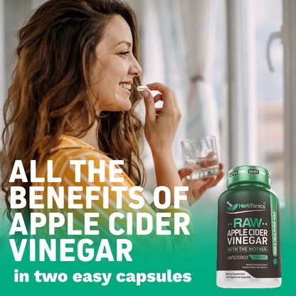 Herbtonics Raw Apple Cider Vinegar Capsules, 1500mg Detox Support (Packaging May Vary), 90 Caps HerbtonicsBuy Supplements Australia