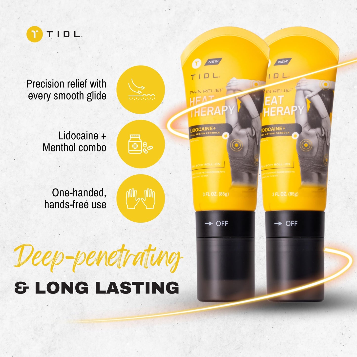 TIDL - Pain Relief Roll On - Fast-Acting Relief on Lower Back, Knee, Neck, Joint & Nerve Pain - Works for Post Workout, Sport & Muscle Recovery - Cooling, Topical, Lidocaine, Menthol (3oz, 1-Pack) TIDLBuy Supplements Australia