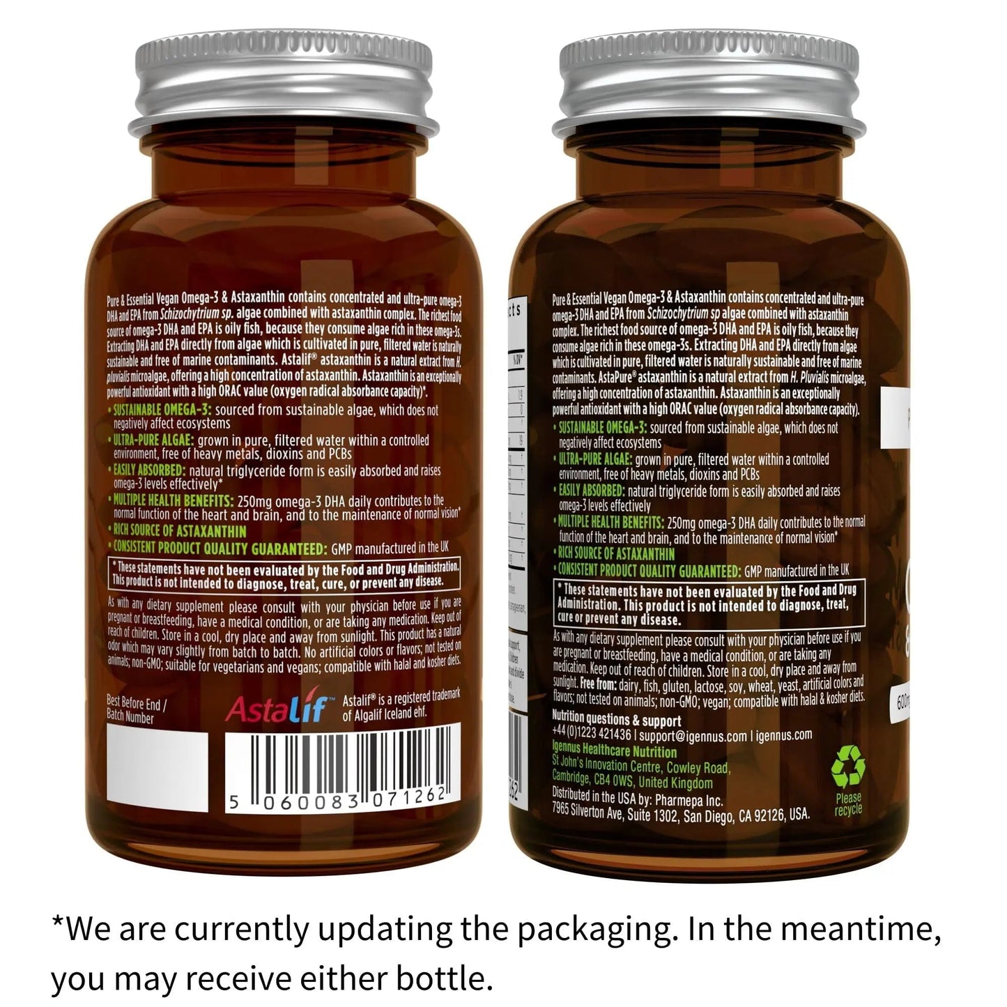 Vegan Omega-3 Algae Oil + Advanced Kids Multivitamin Gummy Bundle, High Concentration DHA & EPA + Vitamin A, B, C, D3 & E Igennus Healthcare NutritionBuy Supplements Australia