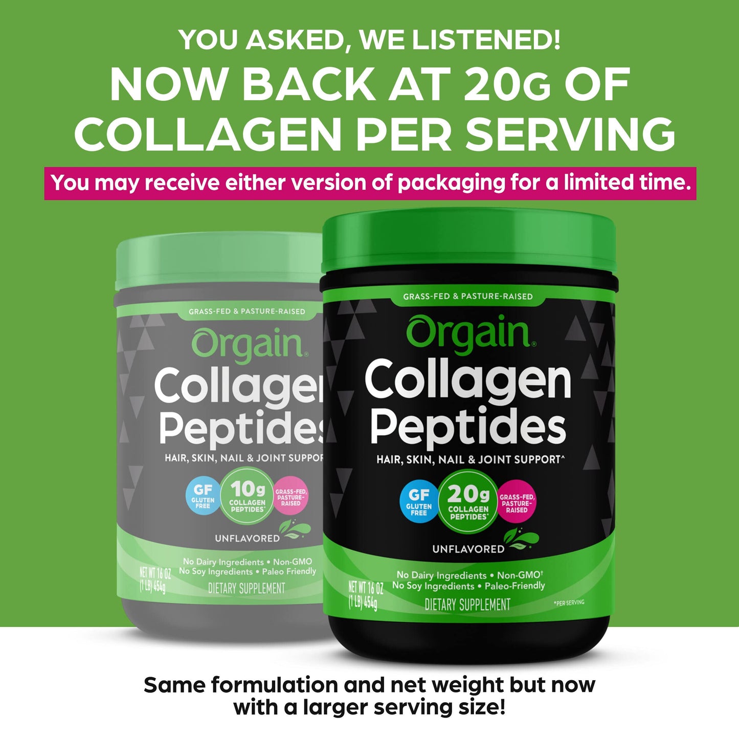 Orgain Hydrolyzed Collagen Peptides Powder, 20g Grass Fed Collagen - Hair, Skin, Nail OrgainBuy Supplements Australia