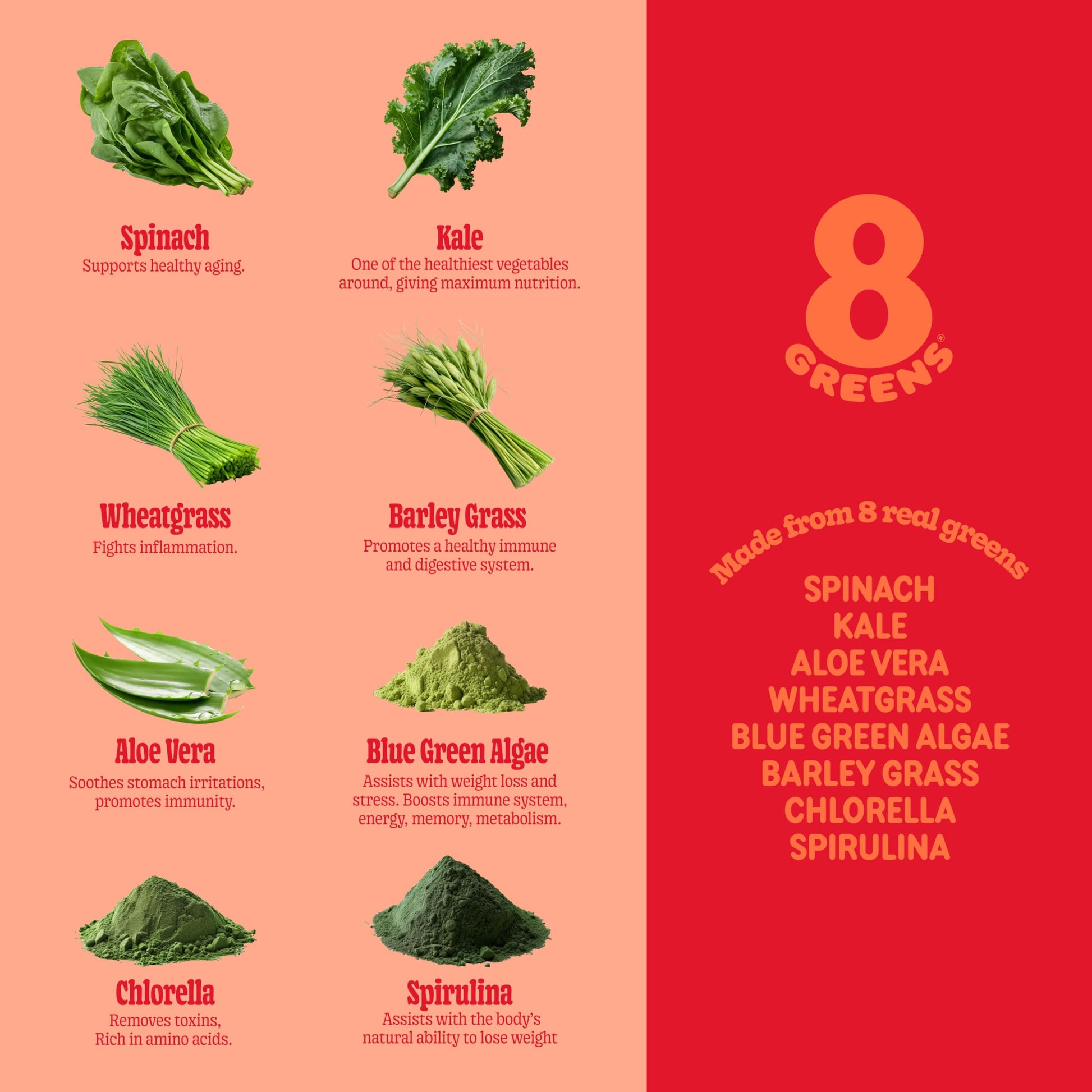 8Greens Supergreens Tablets | Super Greens Powder Superfood Tablet, Metabolism Immunity & Focus, Daily Greens Effervescent Tablets, Organic: Aloe Vera, Spirulina, Chlorella, Blood Orange, 30 Servings 8GreensBuy Supplements Australia