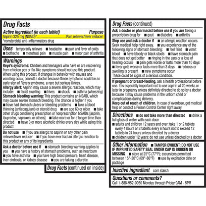 HealthA2Z® Aspirin 325mg | Uncoated Tablets |Original Strength | Pain Reliver | Fever Reducer | Compare to Bayer® Active Ingredients… (300 Counts) HealthA2ZBuy Supplements Australia