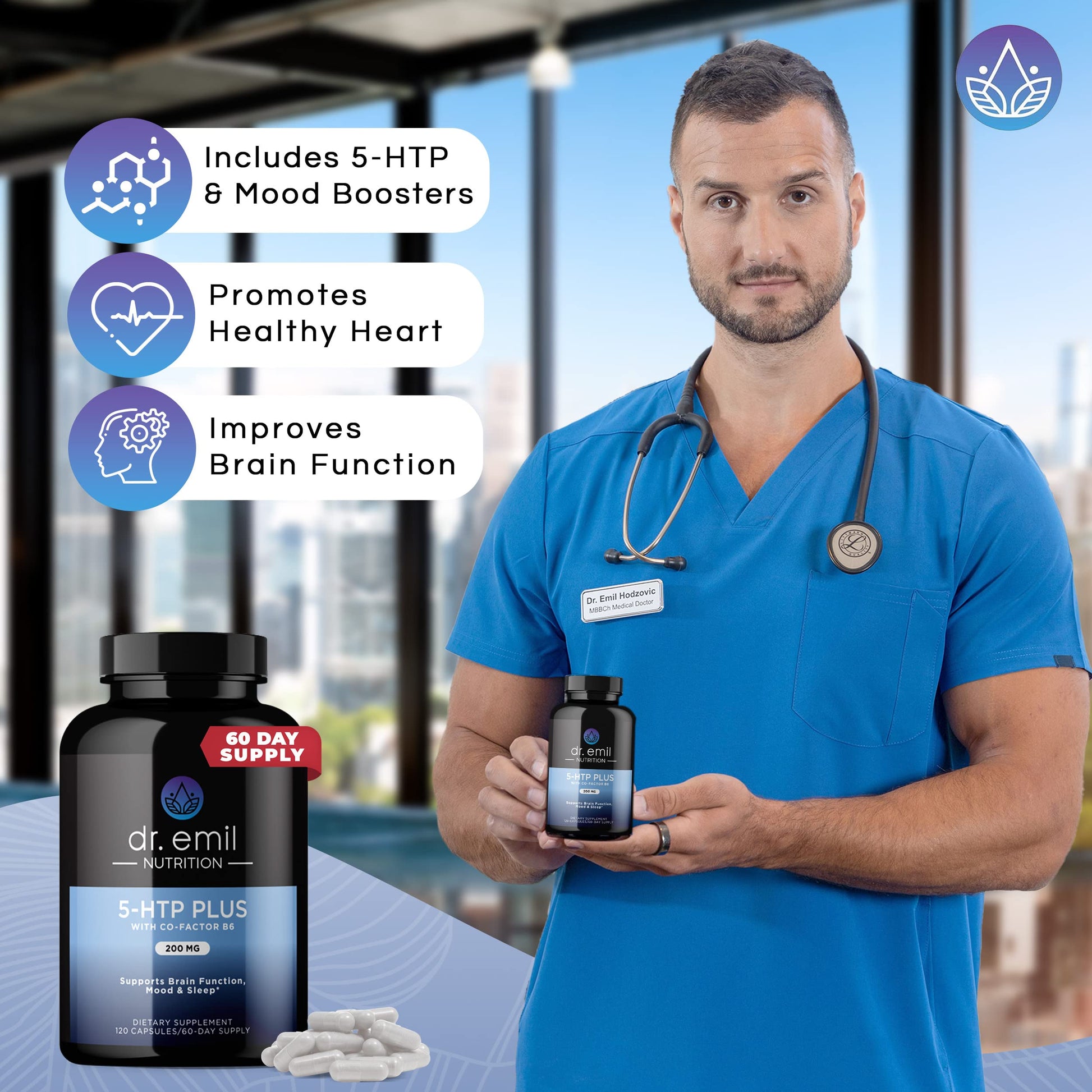 DR EMIL NUTRITION 200 MG 5-HTP Plus with SAM-e for Mood, Stress, and Sleep DR EMIL NUTRITIONBuy Supplements Australia