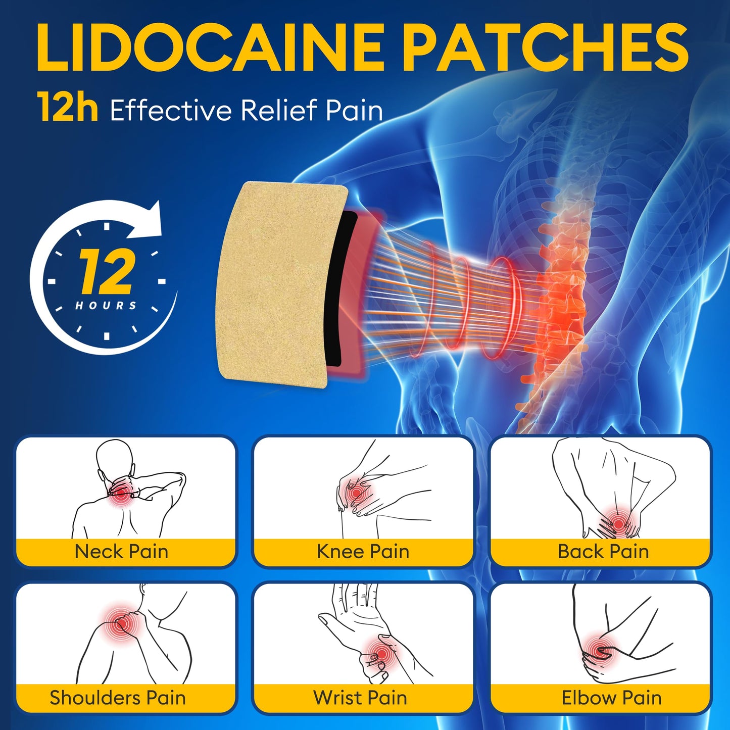 SZLGANG 4% Lidocaine Pain Relief Patches - (Large, 30, Count) Maximum Strength Relief for Back, Neck, Shoulder, Joint & Muscle Pain, 3.9”x 5.5”-03O SZLGANGBuy Supplements Australia