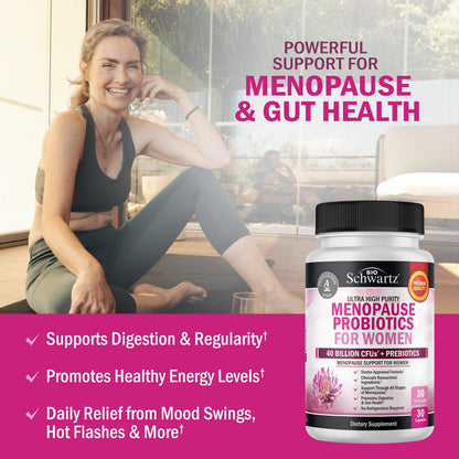 Menopause Support Probiotics for Women - Hot Flashes Night Sweats Mood Swings BioSchwartzBuy Supplements Australia