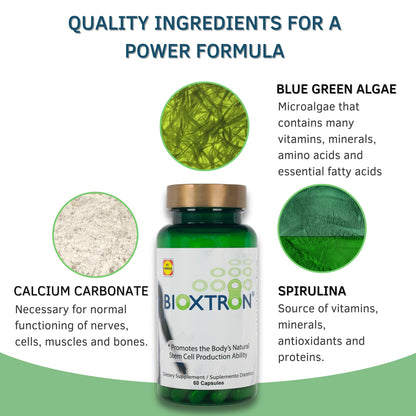 Bioxtron Natural AFA Stem Cell Supplement - Joint Support & Muscle Pain - Immune System Support - Support Energy Levels - Natural Blue Green Algae Spirulina - Pack of 2-120 Caps BioxtronBuy Supplements Australia