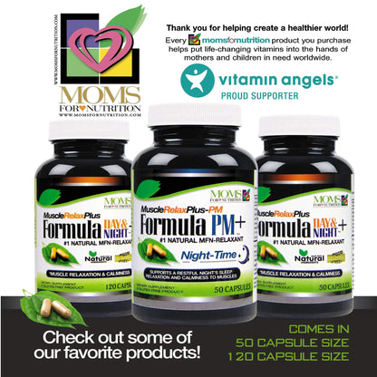 All Natural Muscle Relax Formula Plus - 50 Capsules - Daytime/Nighttime Natural Relaxant Moms For NutritionBuy Supplements Australia