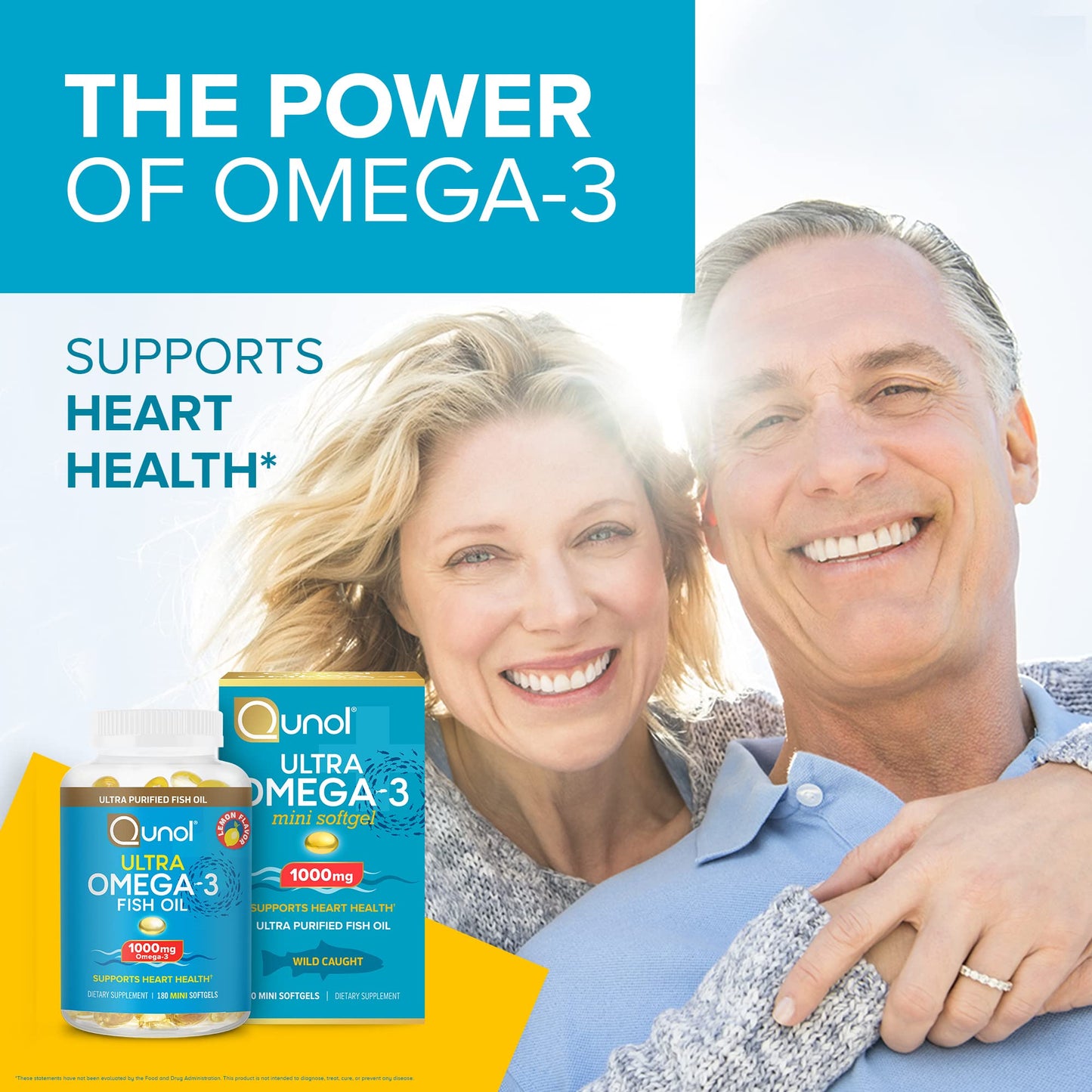 Qunol Fish Oil Omega 3 Mini Softgels, 1000mg Omega 3 EPA + DHA, Ultra Pure Supplements, Heart Health Support, Lemon Flavor
