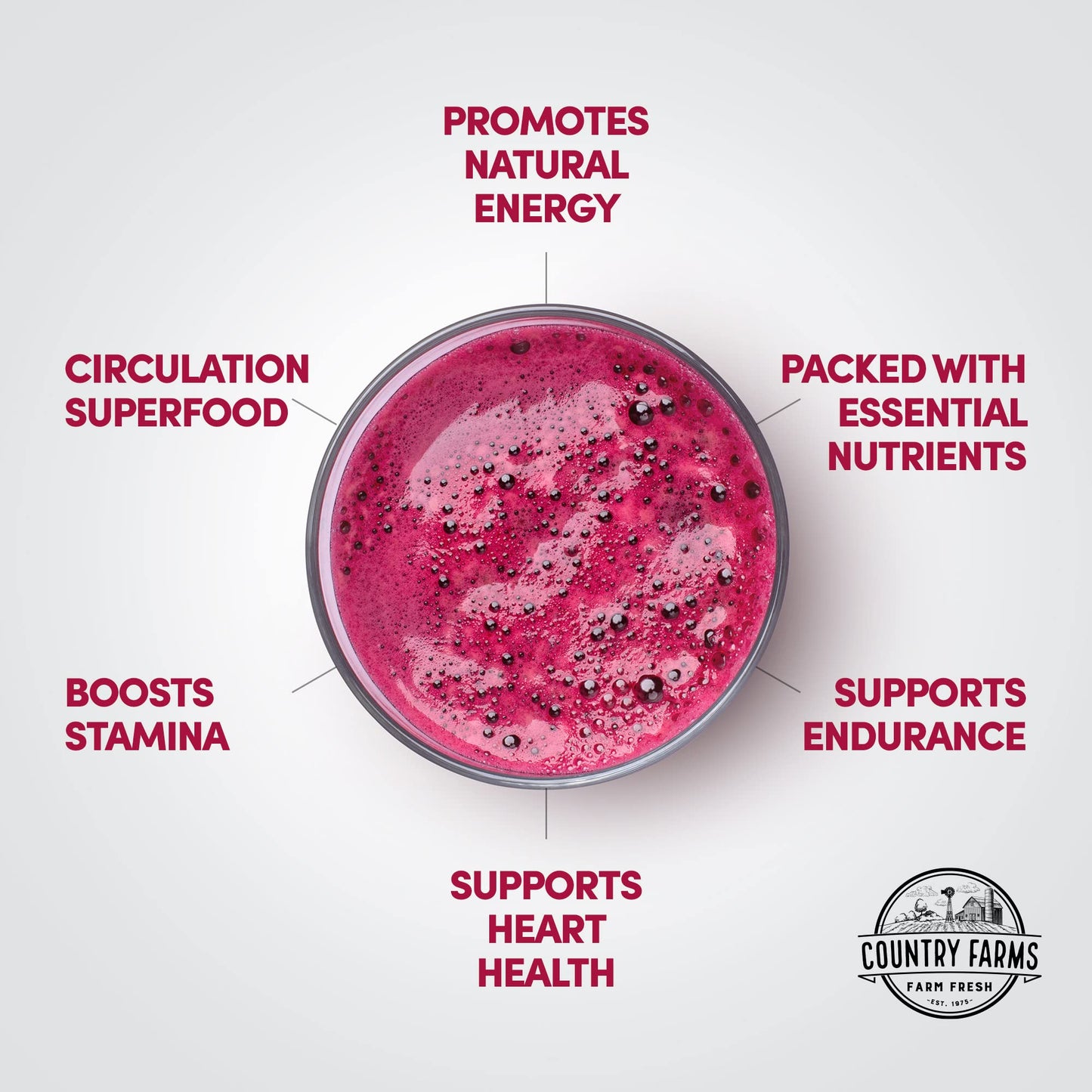 Country Farms Bountiful Beets, Wholefood Beet Extract Superfood, Helps Support Healthy Circulation and Promote Energy