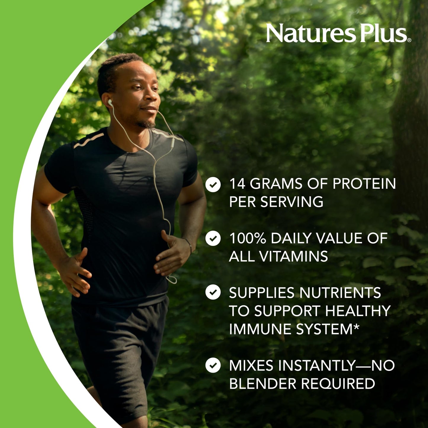 NaturesPlus SPIRU-TEIN, Chocolate - 1.05 lb - Plant-Based Protein Shake - Non-GMO, Vegetarian, Gluten Free - 17 Total Servings NaturesPlusBuy Supplements Australia