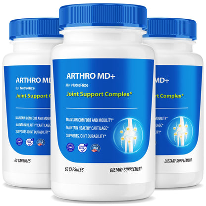 NutraRize (3 Pack) Arthro MD+ Capsules, Official Arthro MD Joint Support, All Natural Formula to Support Flexibility and Mobility, Premium Pills for Healthy Joints, Arthro M D Review (180 Capsules) NutraRizeBuy Supplements Australia