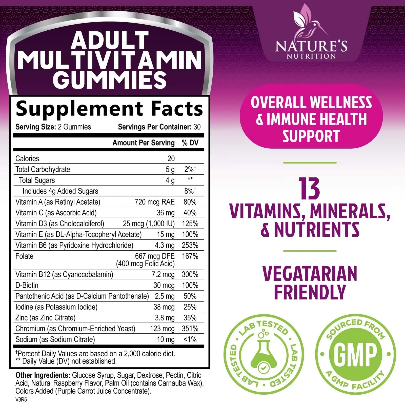 Multivitamin Gummies for Adult with Vitamins A, C, D, B12 - Gummy Multivitamins for Daily Nutritional Support Nature's NutritionBuy Supplements Australia