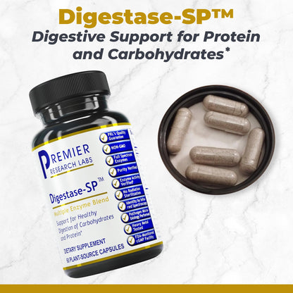 Premier Research Labs Digestase-SP - Enzymes for Digestion, Fermented Digestive Enzymes for Women & Men, Gut Health Support Pills with Peptidase, Hemicellulase - 60 Vegetarian Capsules Premier Research LabsBuy Supplements Australia