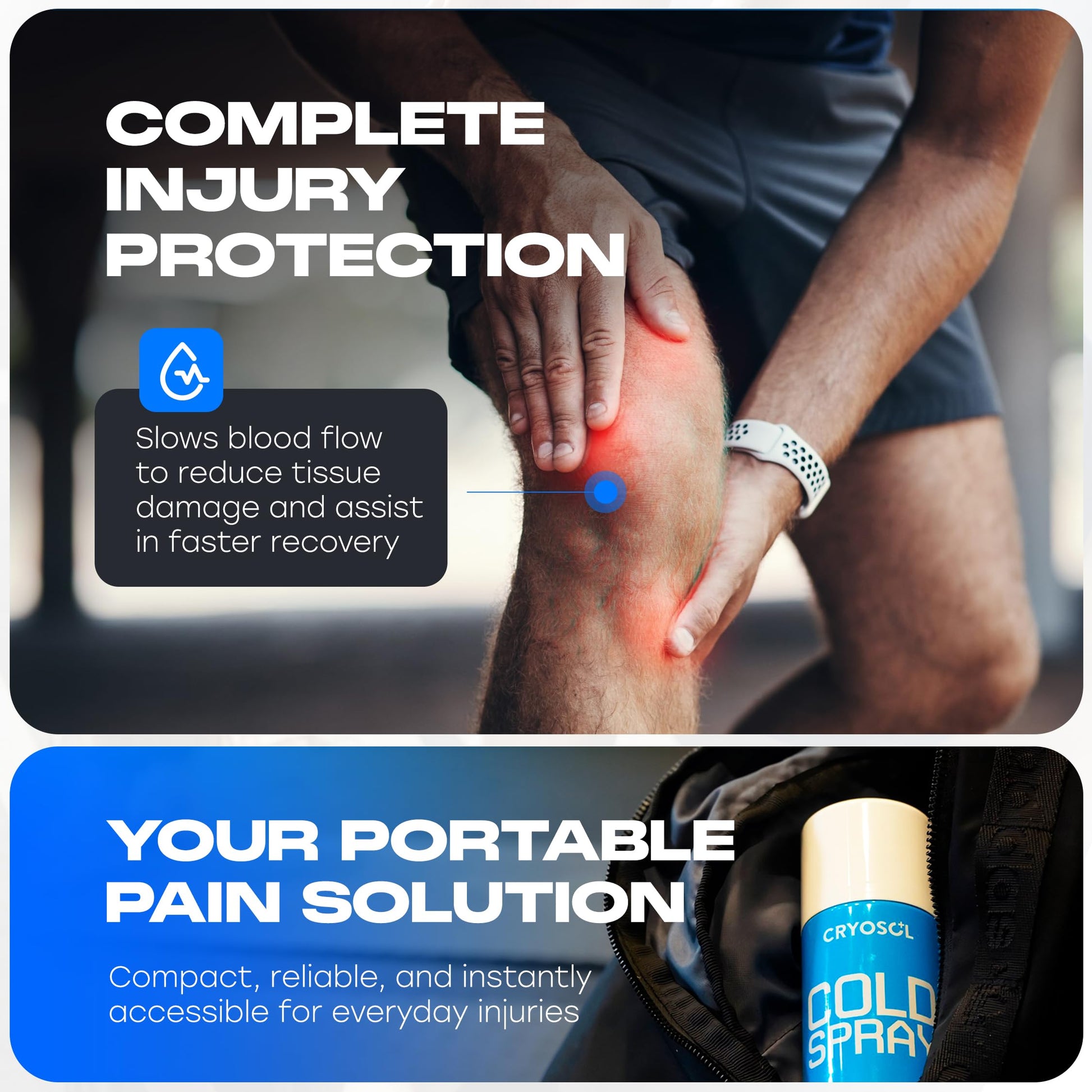 CRYOSOL Freeze Spray for Rapid Relief Anywhere - Pain Relief Spray for Sprains, Strains, Bruises, Aches and Sports Injuries - Cryotherapy for Instant Cooling Relief - 200ml / 6.76 fl oz Venture HealthcareBuy Supplements Australia