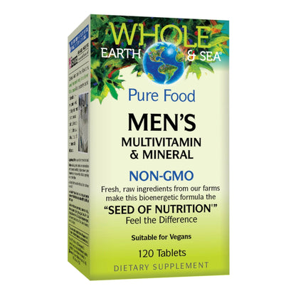 Natural Factors Whole Earth & Sea Men's Multivitamin s& Mineral, 1 Serving Contains Nutrition Equivalent to ½ lb of Veggies, 120 Tablets Natural Factors