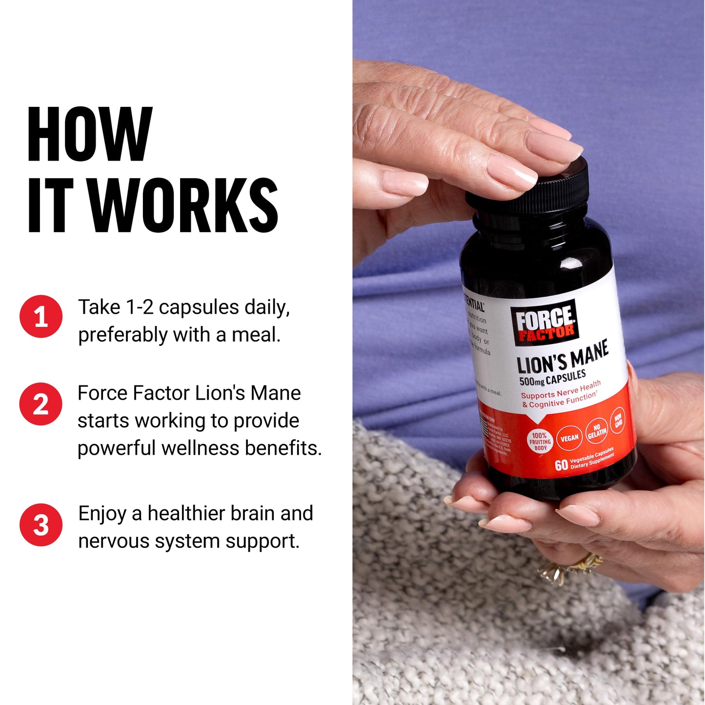 Force Factor Lion’s Mane Supplement Capsules, Memory & Focus Supplement Force FactorBuy Supplements Australia