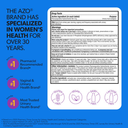 AZO Urinary Pain Relief Maximum Strength | Fast Relief of UTI Pain, Burning & Urgency | Targets Source of Pain | #1 Most Trusted Brand | 48 Tablets AZOBuy Supplements Australia