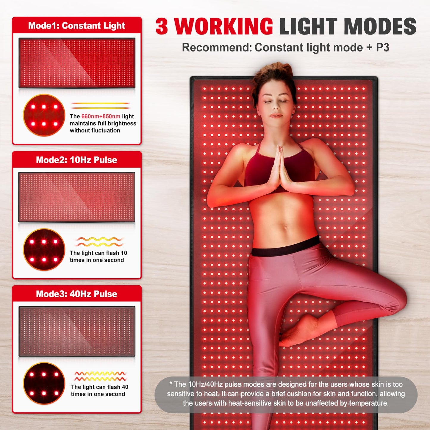 Red Light Therapy Mat for Body, 71"x 31" Red Light Therapy Blanket Red Near Infrared 660nm 850nm GMOWNWBuy Supplements Australia